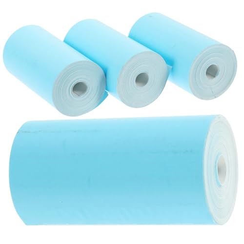 Sewroro 4 Rolls Thermal Printing Paper Instant Printer Paper Thermal Printing Label Thermal Printer Label Thermal Cash Paper Pink Thermal Label Printer Dissolvable Paper Blue