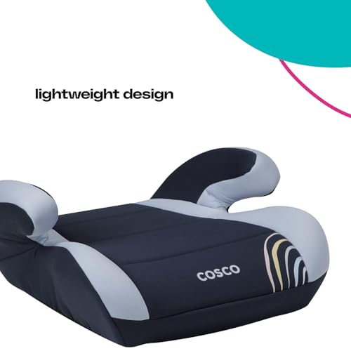 Image of Cosco Topside Backless Booster Car Seat, Lightweight Booster Seats for Cars 40-100 lbs, Backless Booster Seat for Car, Rainbow