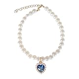 Fycakly Silber Damen Edle Perlenkette für stylisches Katzenhalsband mit Charm für einzigartige...