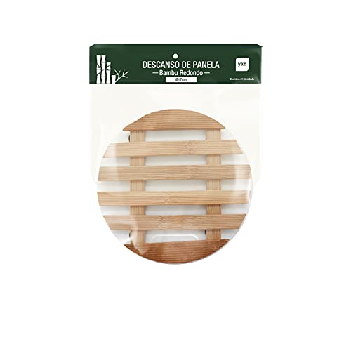 Tuut, Linha Bambu, Descanso de Panela Redondo, Bege, 17cm