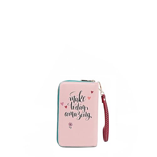 Nicole Lee NIKKY Double Zipper Wallet with Wristlet, Vegan Leather, 6 Card Slots (URBAN COFFEE DREAM)4