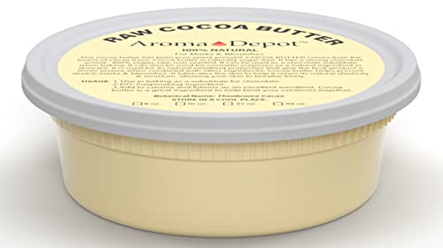 8 oz Raw Cocoa Butter Unrefined 100% Natural Pure Great for Skin, Body, Hair Care. DYI Body Butter, Lotions, Creams Reduces Fine Lines, Wrinkles, used for eczema psoriasis