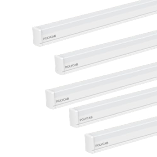 Image of Polycab Neo Slim LED Batten 20W (2 Ft) Cool White | Ultra Slim, 120 Wide Beam, 25,000 Hours, 4kV Surge Protection(pack of 5)