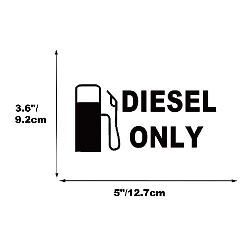 Image of Diesel ONLY Sticker Car Fuel Tank Cover Cap Warning Decal Window Bumper Decal Sticker Suitable for Cars, Trucks 5inch (Black)