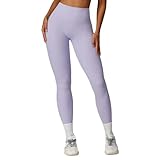 DFEPPJHG Pantalones De Yoga Mujer Leggings De Cintura Alta para Mujeres, Medias De Barriga Opaca Suave, Yoga De Fitness De Tamaño Grande-Morado Romántico-12/L