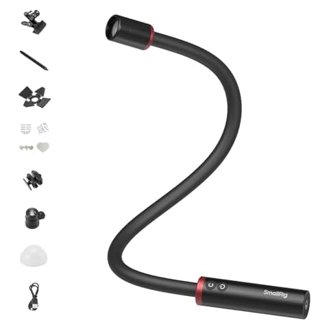 SmallRig RM 03 Macro Photography LED Light, Adjustable Beam Angle, 5 Colors CRI95 TLCI92, Bendy Light for Camera with Cold Shoe Adapter, Clamp, Diffuser, Spotlight, Barndoor, Gobos, IP54 Rating - 5480 Cover