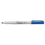 Sharpie Permanent Markers, Extra-Fine Point, Blue, Box of 12