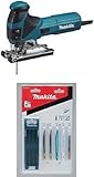 Makita 4351FCTJ Pendelhubstichsäge 135 mm mit LED + Stichsägeblatt Sortiment B