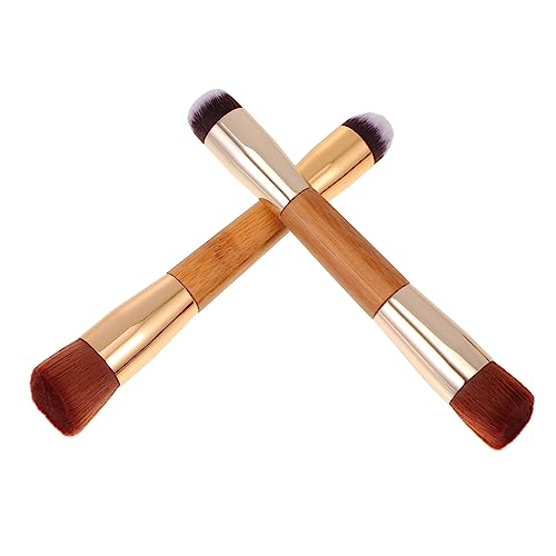 Vaguelly 2Pcs Dual Ended Makeup Blush Brush Professional Tools for Foundation and Bristles for Application for Travel and Daily Use