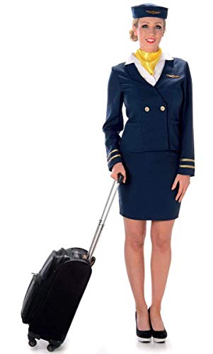 Karnival- Blue Flight Attendant Costume, Women, 81050, Bleu, s