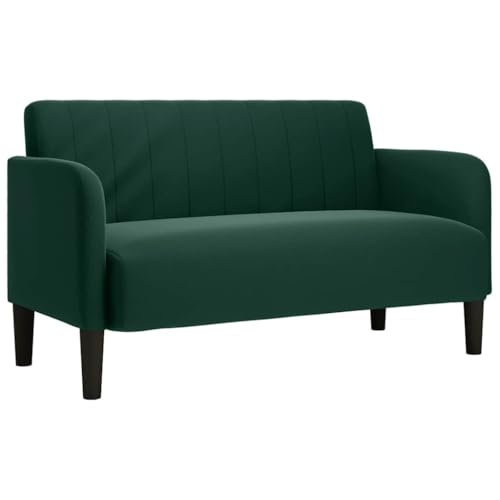 vidaXL Canapé Causeuse Vert foncé 109 cm Velours, canapé Deux Places, Divan, sièges de Salon,...