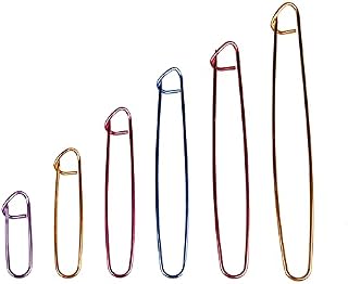 Euvoym 6 PCS Stitch Holder Set Assorted Color Crochet Knitting Needles Aluminum Stitch Holder for Knitting Sewing (6 Size)