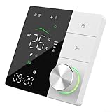 WiFi-Thermostat, kompatibel mit Tuya Klimaanlage, Temperaturregler, 3 Geschwindigkeiten, Display FCU Lüfterspule Einheit Temperaturregelung (schwarz und weiß)