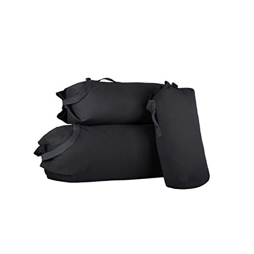 WHITEDUCK Hoplite Heavy Duty Canvas Top Load Bag, Extra Large Duffle Bag, Multipurpose, Top Load Bag, Military Cargo Army Duffle Top Load Bag with Snap-Closure Storm Flap (Black, Large 30