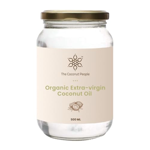 The Coconut People 100% Organic Virgin Coconut Oil Cold-Pressed, USDA Organic Certified, Fresh Flavor and Aroma for Cooking & Healthy Skin and Hair - 500ml Jar