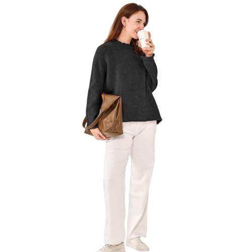 Simple&Opulence Women's Wool Blend Soft Sweater 2024 Crew Neck Long Sleeve Pullover Sweaters Tops for Women S-XL2