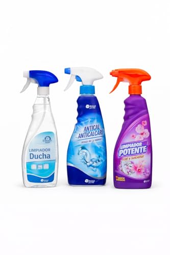 Kit Antical Baño y Ducha – Limpiador Ducha + Antical + Limpiador Potente Cal – Pack 3 Productos Eliminación de Cal