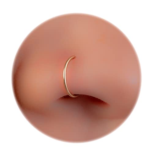 14k Gold Filled Nose Ring Hoop – 20 Gauge 7mm Tiny...