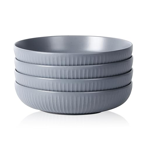 Image of Stone Lain Logan Stoneware Pasta Bowl Set of 4, Grey