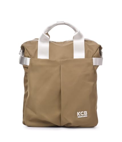 Mochila Grande KCB Match | Resistente y Espaciosa | Perfecta para Trabajo, Viajes y Uso Diario | Compartimento Acolchado para Portátil o Tablet | Asas Ajustables | 100% Vegano | Color Khaki Claro