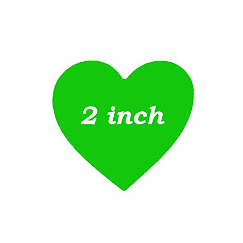 Remarkable Heart Shape Stickers -Color Coding Labels- Natural Adhesive Shooting Target Or Envelop Seals Fluorescent Stickers,2" 250 Labels Per Roll (Green) #TOP1