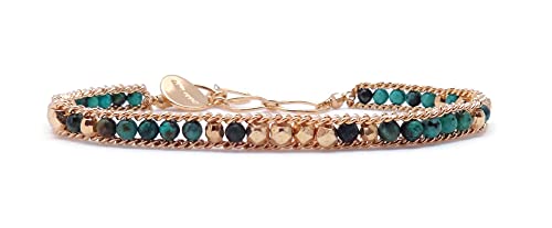 Chan Luu Simulated Turquoise Mineral Stone And Goldtone Bead Naked Wrap Bracelet (Bg-6049) #TOP24