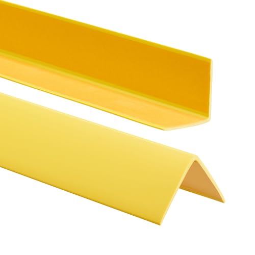 ProfiPVC Perfil angular de PVC 50x50mm, 200cm - ángulo pvc, autoadhesivo listón de plástico, protección de esquinas y bordes, esquina de gomma para cantos - cantonera protector, Amarillo