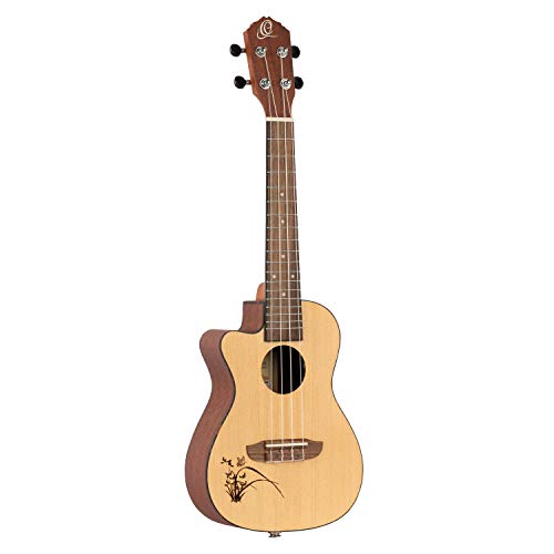 Ortega Guitars Ukulélé Concert électro-acoustique – gaucher – Série Bonfire – table épicéa avec motif gravé au laser… - Les Beatles, Paul McCartney, John Lennon, RIngo Starr, George Harrison Ortega Guitars Ukulélé Concert électro-acoustique - gaucher - Série Bonfire - table épicéa avec motif gravé au laser… – Image 4