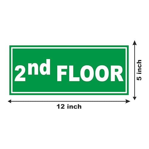 Image of ATTRACTSO - 2nd Floor Sign Self Adhesive Laminated Sticker for Home, Office, Shop, Hospital, Hotel, Theatre, Restaurant - 12 inchx5 inch inch (Green)