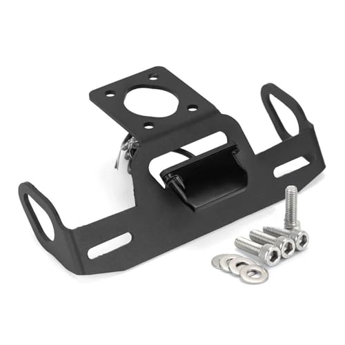 バイク ナンバーステー YZF-R6用 YZFR6 2006-2022用 オートバイテールフレームブラケット LEDナンバーライト フェンダーエリミネーターナンバープレートホルダー用 ナンバープレートホルダー(黒)