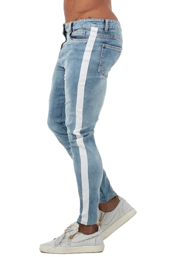 GINGTTO Men's Ripped Jeans Stretch Skinny Denim Pants for Men Tapered Leg2