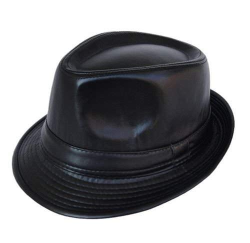 Cowboy Leather Fedora Hat Black for Men's|Women's (Pack of 1)