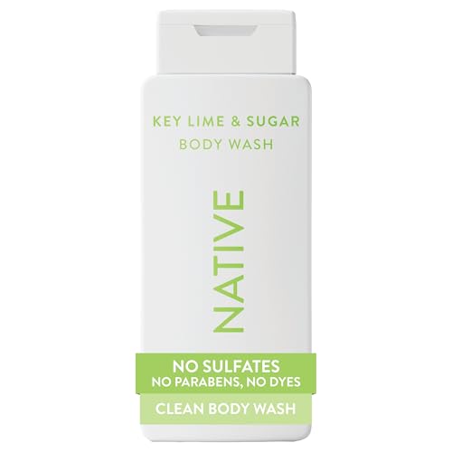 Image of Native Body Wash Contains Naturally Derived Ingredients | For Women & Men, Sulfate, Paraben, & Dye Free Leaving Skin Soft and Hydrated | Key Lime & Sugar 18 oz