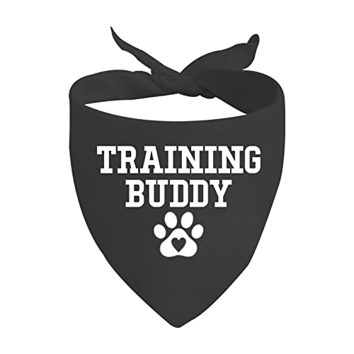 JXGZSO 1 Piece Training Buddy Running Partner Dog Bandana Training Dog Scarf (Training Buddy D)