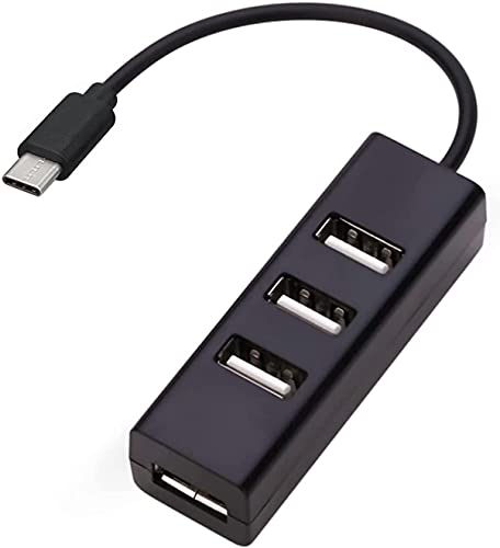Image of USB C Hub 2.0 (4-in-1) Type C Multiport Adapter for Laptop PC Smartphone Mobile Support Windows 7 /8 /10 MacOS, MacBook pro air (Black)