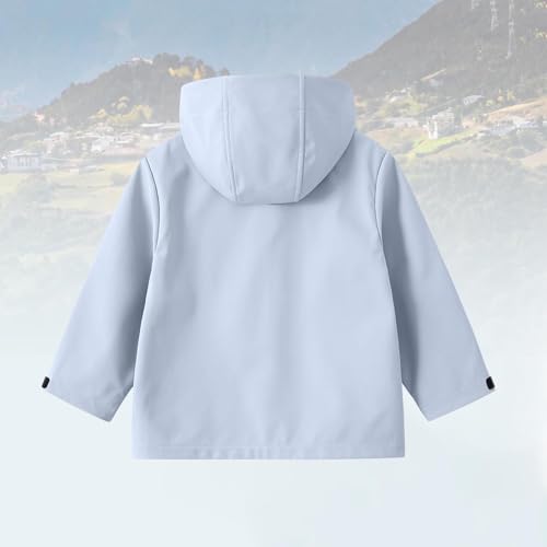 Girls Rain Jacket Long Sleeve Waterproof Zip Up Hooded Rain Coats Fall Fashion Windproof Windbreakers with Pockets Size 10-124