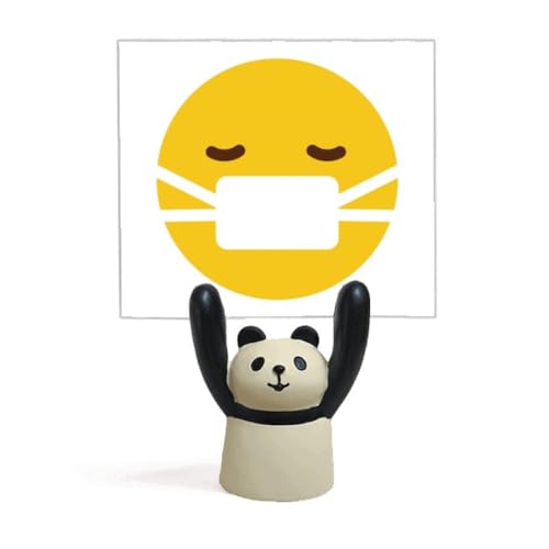 病気のマスクの黄色のかわいい素敵なオンラインチャット絵文字イラストパターン 付箋棚キャラクターパンダ棚飾り