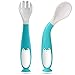 Quesuc Baby Utensilien Löffel Gabel Set Kleinkind Babys Kinder Fütterung Training Löffel（Himmelblau） (D)