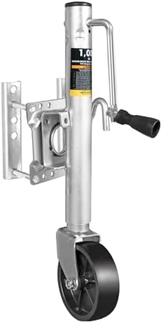 Big RED ATR39001R-1 Torin Boat Trailer Jack with Single Wheel (6 Inch): Swing-Back Bolt-On Heavy Duty Swivel Tongue Trailer Jack, 1000 Lbs. Capacity