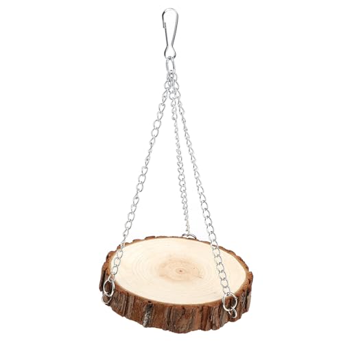Swing de Hamster de Madeira - Suporte de Atividade de Papagaio e Rede - Brinquedos de Animais Divert