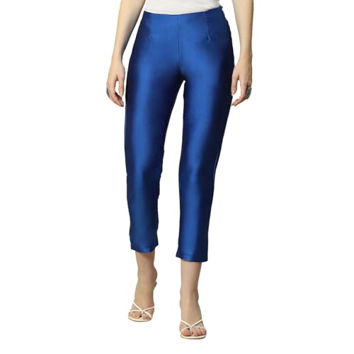 Image of Maroon Polyester Slim Solid Pants