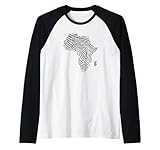 ÁFRICA Continente ADN Fingerprint African Black Pride Meme Camiseta Manga Raglan