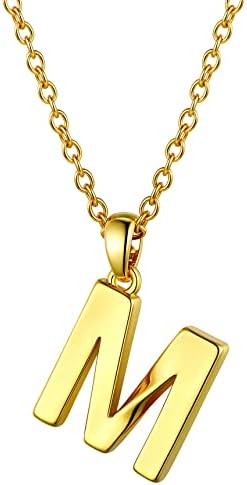 Bestyle Gold Plated Initial Pendant Necklace for Women A-Z Aphabet Charm Necklace Dainty Letter Necklace Jewellery Birthday Gift Girls