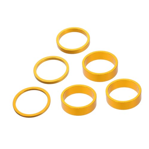 BCOATH 6pcs Bicycle Bowl Set Gasket Bike Fork Washer Handlebar Spacer for Bikes Headset Stem Spacer Road Cycling Headset Spacer Mountain Bike Accessories Bike Spacer Aluminum Alloy Golden