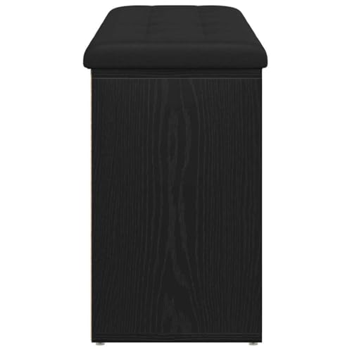 Meuble chaussures gain de place avec banc rembourré noir pour entrée ordonnée - 8