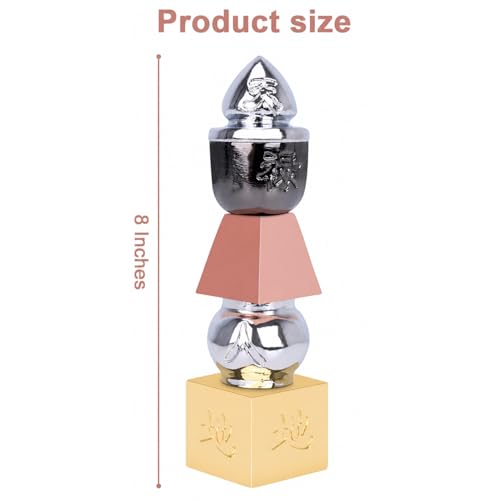 Pagode 5 Éléments Feng Shui 8-inch aux finitions métalliques précieuses - 5
