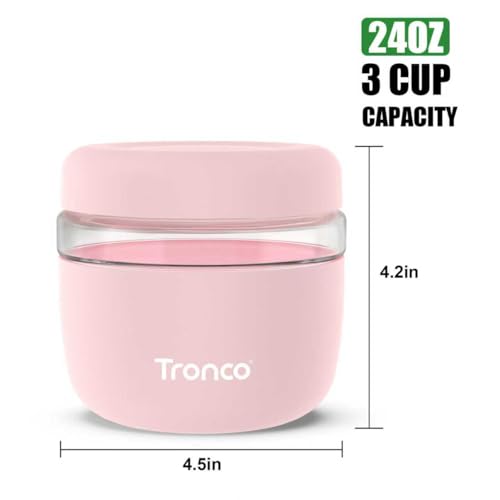 Image of Tronco 24 oz Glass Food Storage & Lunch Bowl Containers with Airtight Lids