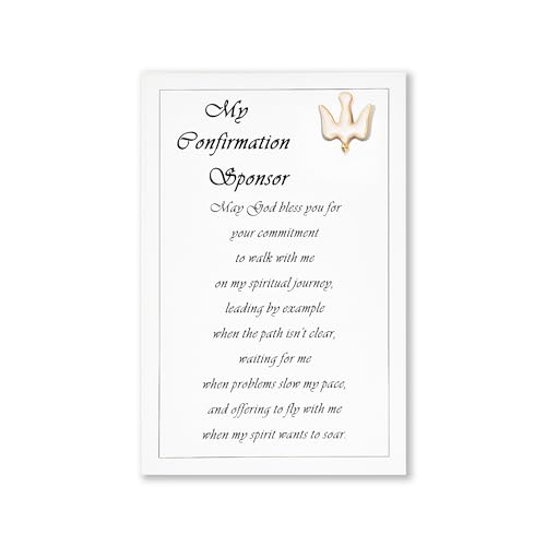 Confirmation Sponsor Gifts - Holy Spirit Dove Cross Pin with Touching Sentiment - Confirmation Decorations Scratch Off Will You be My Confirmation Sponsor Card - Confirmation Gifts for Teenage Girls/Boys