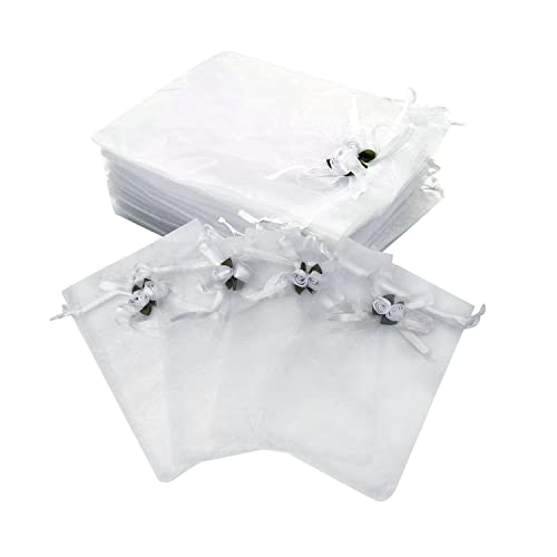 GROVBLE Lot de 20 sachets en organza Rose 13 x 18 cm Cover