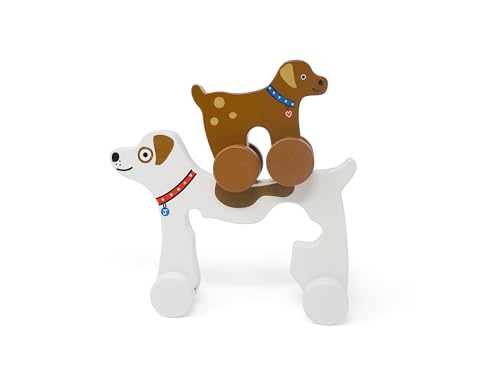 Image of Jack Rabbit Creations Inc Big & Little Wooden Push Toy Dog